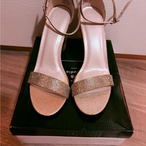 Dazzling Gold Rhinestone Heels